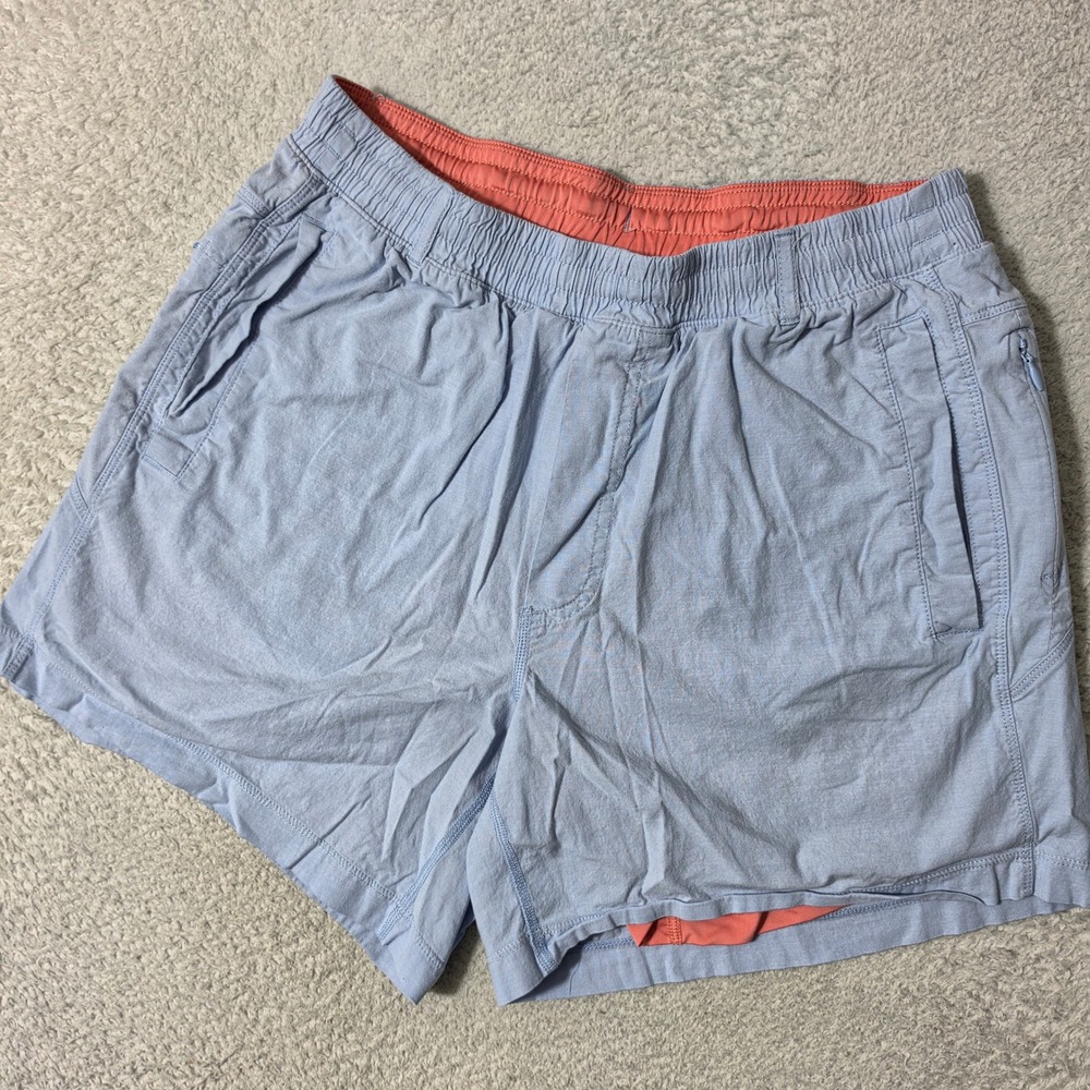 Birddogs Lightweight Gym Shorts Mens L Blue Stretch 28x6" Lined Zip Pockets